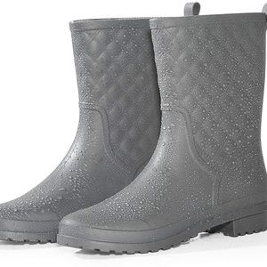 Petrass Women's Grey Waterproof Rain/Gardening Boots